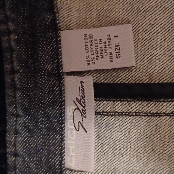 Denim Lace & Velvet Trimmed Fitted Jacket. - Picture 8 of 11